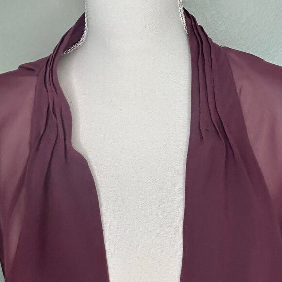 Soft Surroundings sheer chiffon open flowy waterfall cardigan sequins size XL - Picture 2 of 7